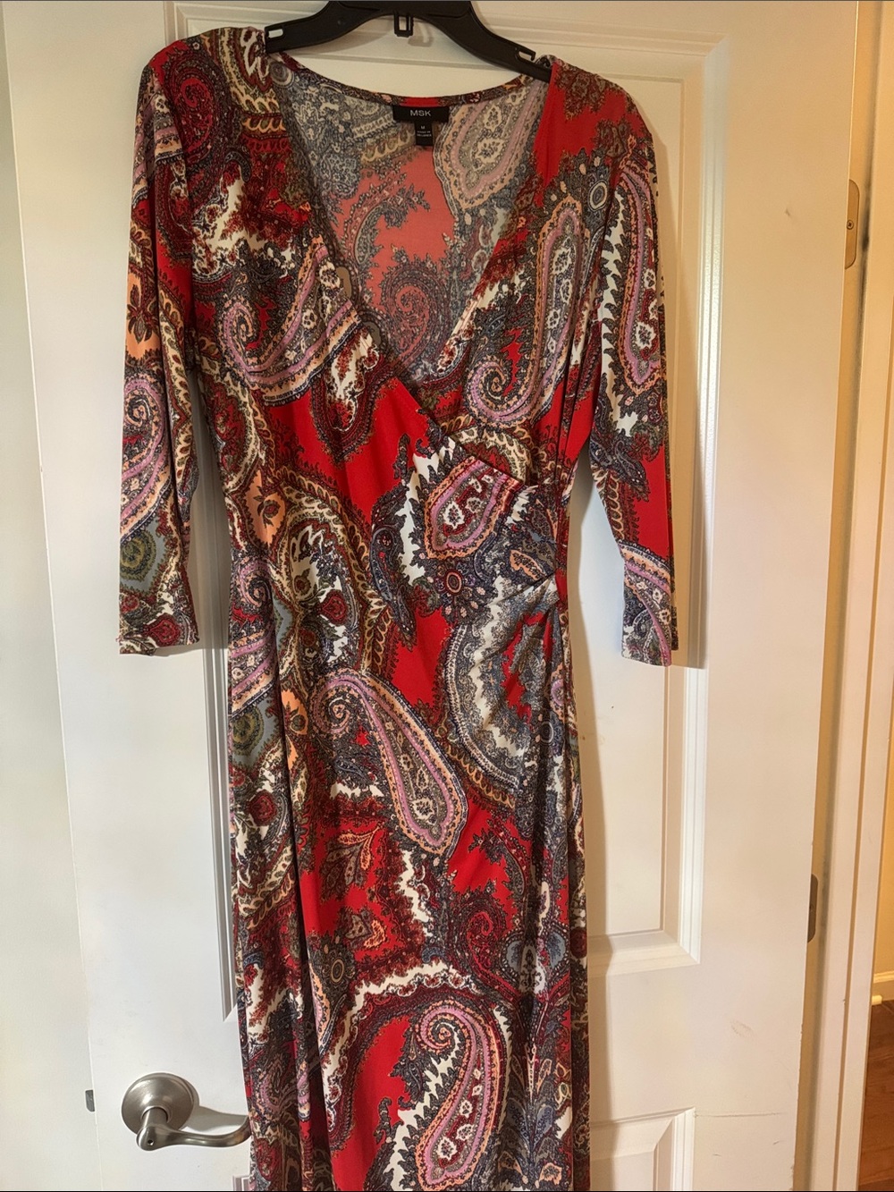 Mossimo Supply Co. Red Paisley Wrap Maxi Dress with Pink and Black Accents